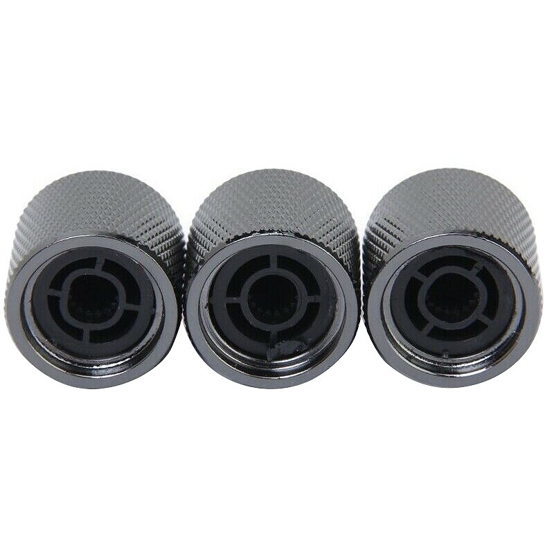 3 stk ed volumen tone kontrol knap til elguitar - sort med hvid