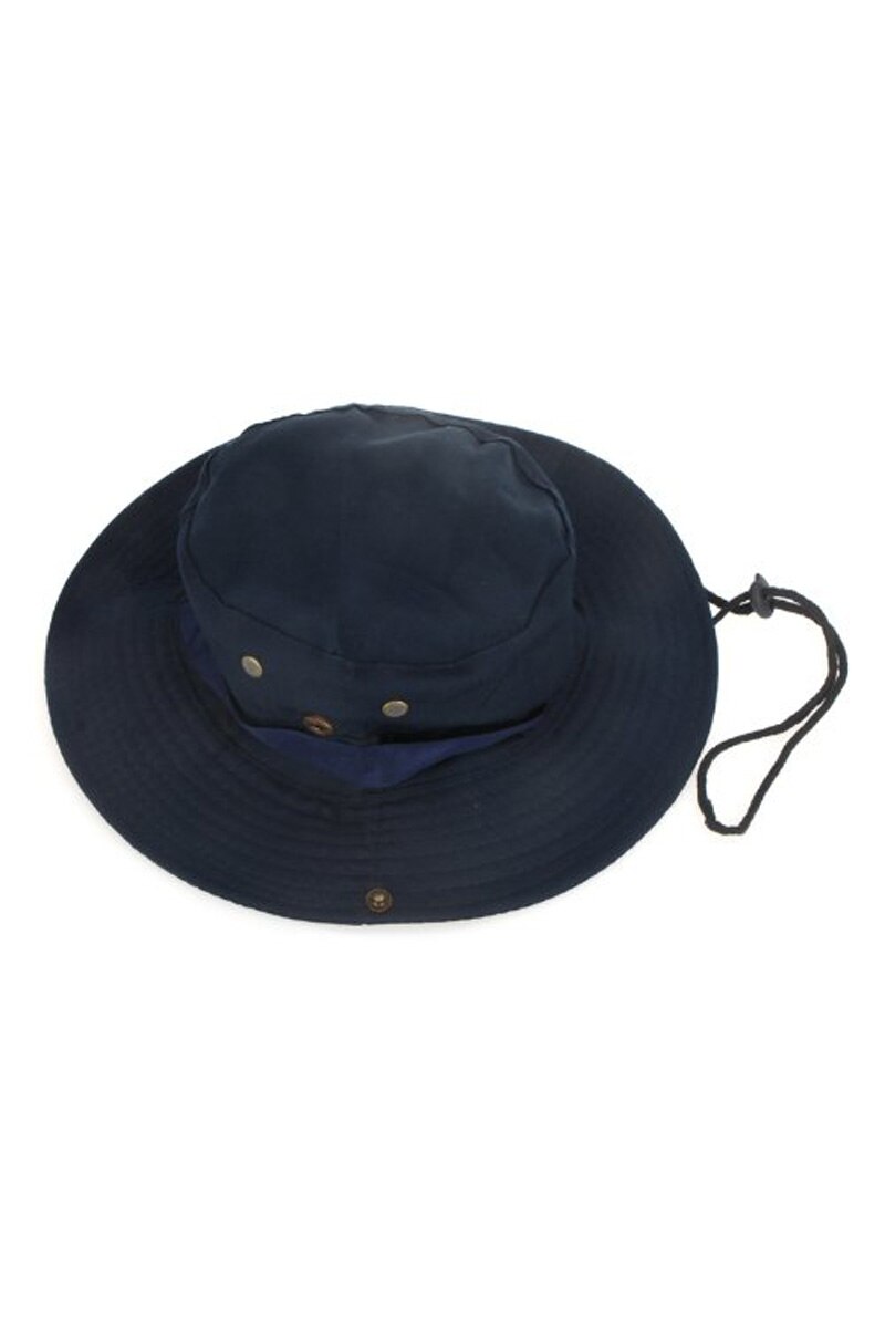 Outdoor Fishing Camping Hiking Sun Cap Round Rim Men Women Hat Dark Blue