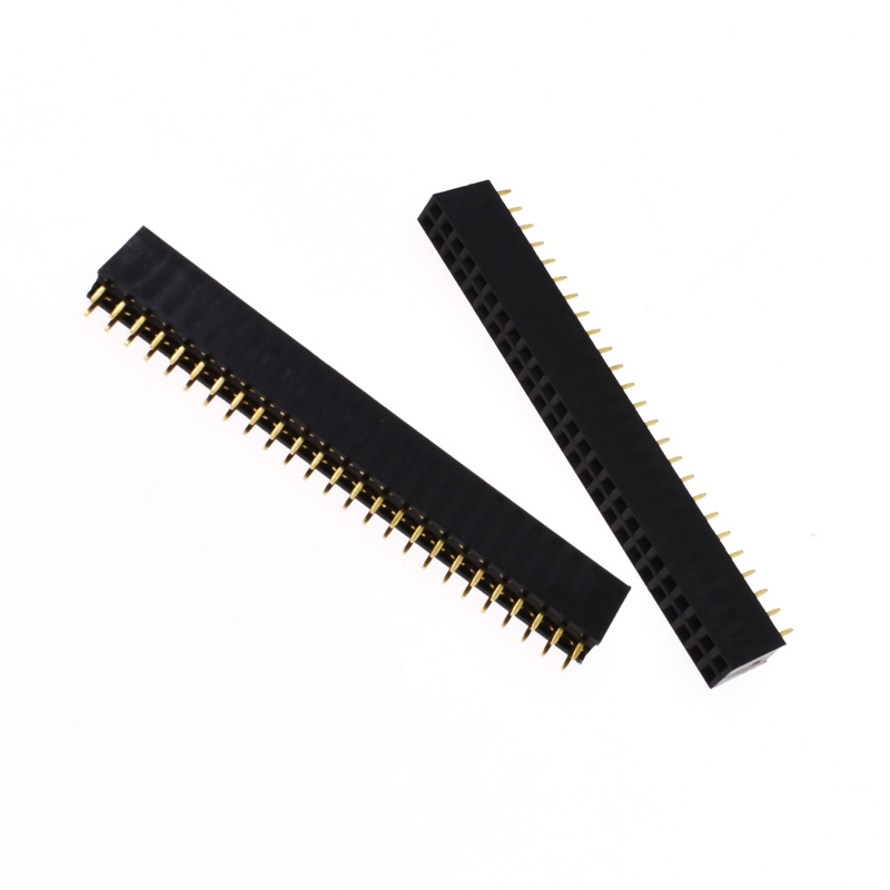 10pcs 2.54mm 2mm Connector Female Set 1X4 to 1X40 Pin 2X4 to 2X25 Pins Single Double Row PCB Connector Strip Pin Header: 2x25Pin