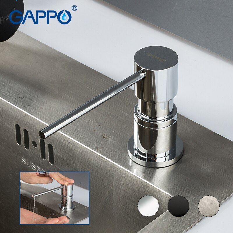 GAPPO Liquid Soap Dispenser Deck Mounted Kitchen Soap Dispensers Brass Built in Counter top Dispenser