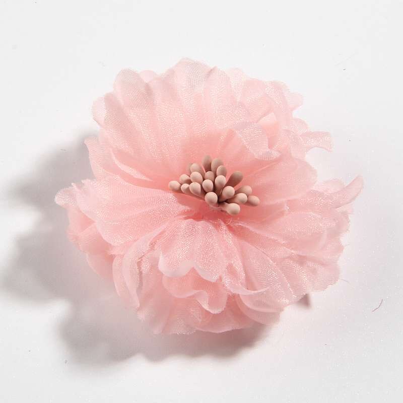 60PCS 5CM 2" Beauty Chiffon Artificial Hair Flowers Blossom With Matches For Bouquet Wedding Party Craft Home DIY Decoration