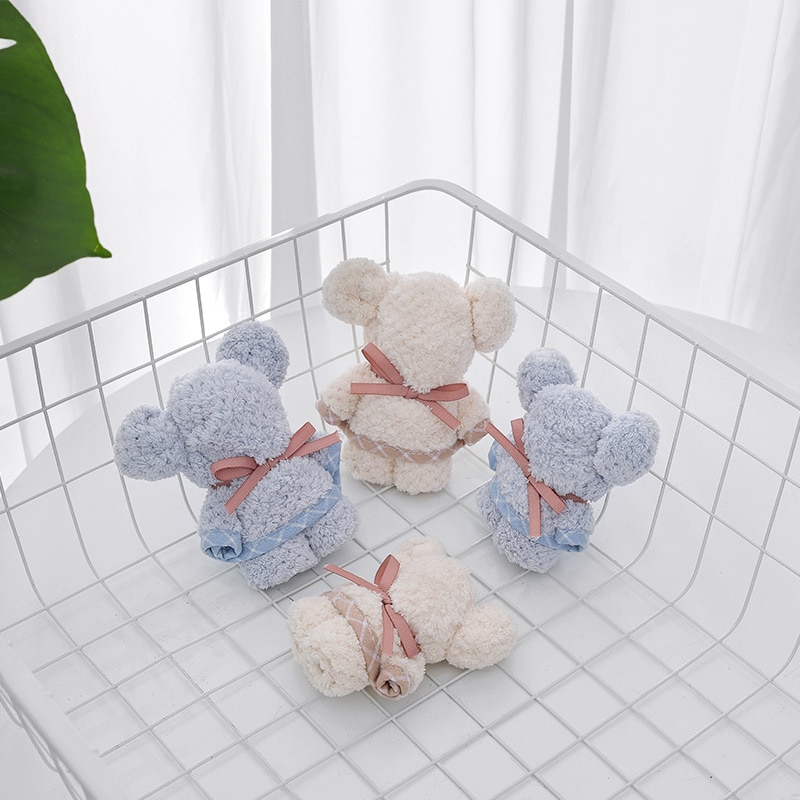 Baby Bath Towel Bear Cake Shape Quick-Dry Face Towel Solid Washcloth Wedding Animal Square Hooded Bath robe