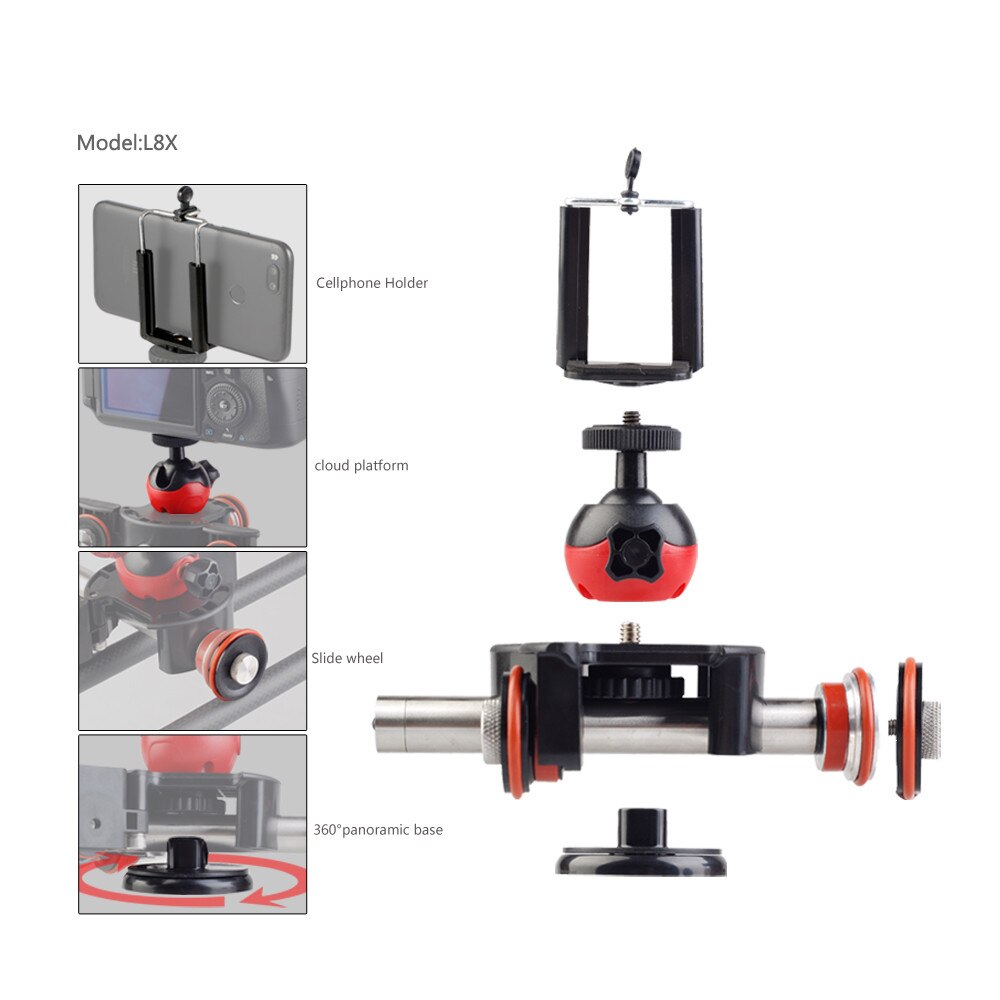 Lensgo Gemotoriseerde Elektrische Slider Afstandsbediening Camera Video Rail Track Slider Motor Dolly Truck Voor Dslr Camera Smartphone Vlog