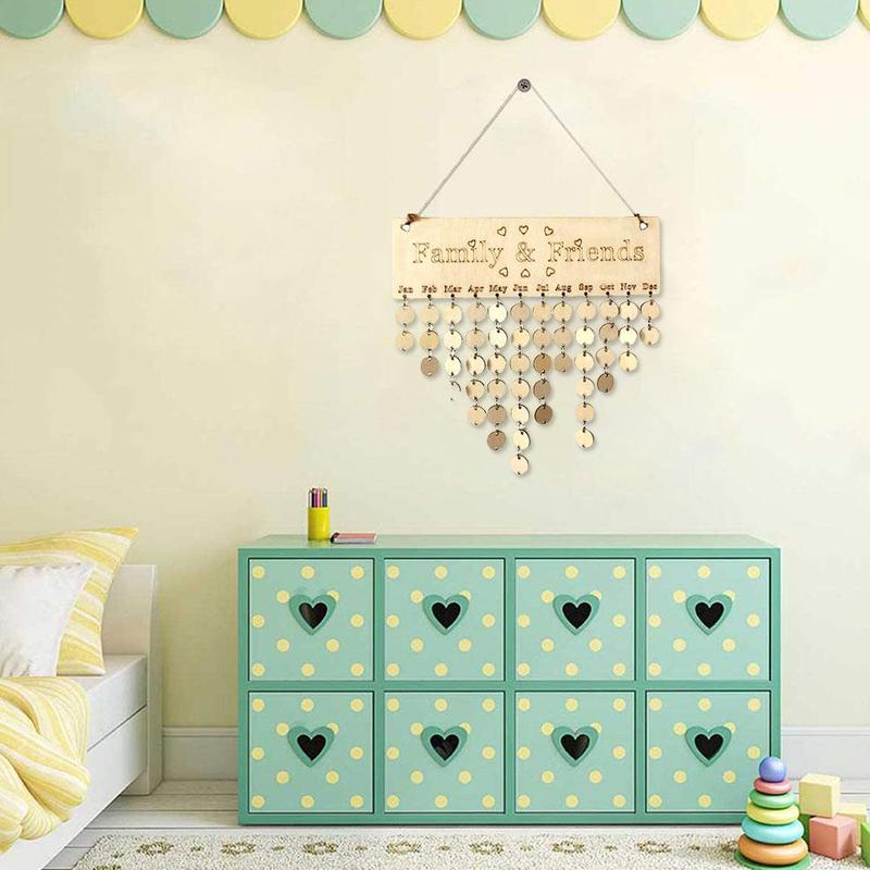 Christmas decorations Wood Birthday Reminder Board Friends Sign Board Family Ply plaque Calendar Birch DIY E6O1