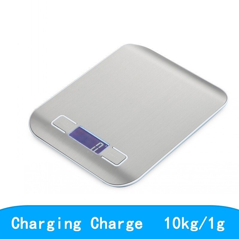 5/10KG x 1g Stainless Steel Digital Household Kitchen Measuring Weight Food Scale Electronic Scale Digital Without Battery: USB 10KG