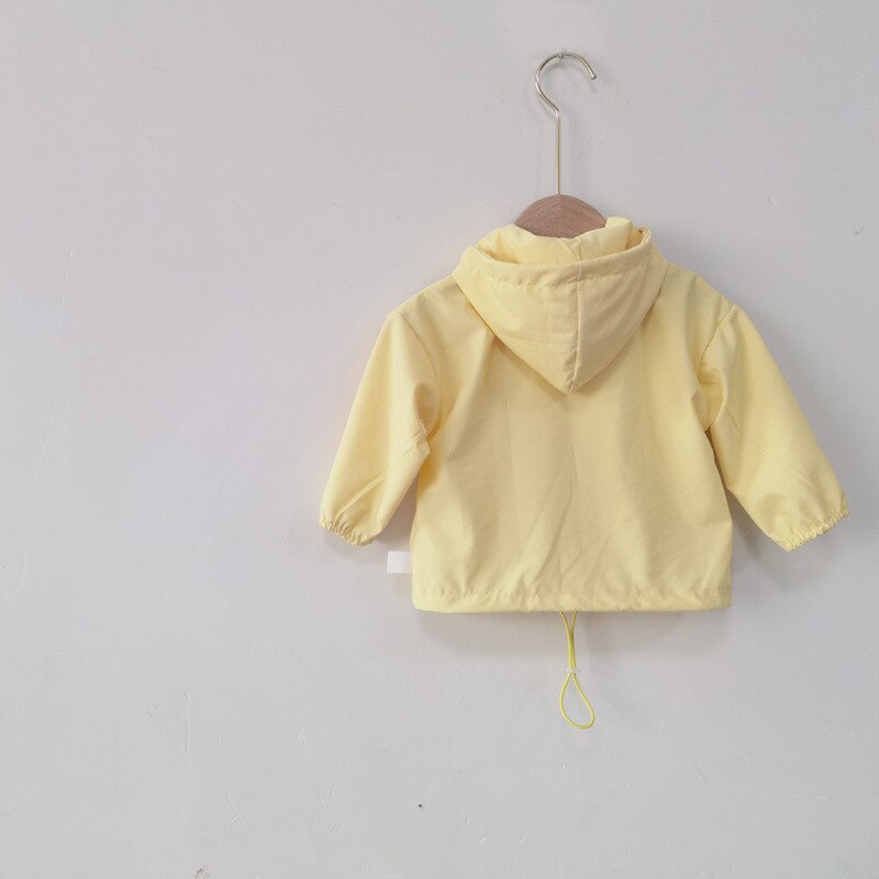 Baby Jacke Herbst Kind Jungen Mädchen Kleidung Lang Hülse Mit Kapuze Mantel Outwear Solide Kinder Windjacke Tops Jacken: yellow / 24M