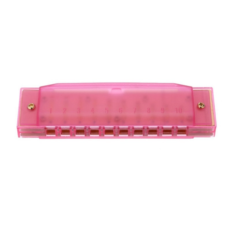 Diatonische Harmonica 10 Gaten Blues Harp Mondharmonica Sleutel Van C Riet Instrument Met Case Kid Musical Speelgoed Roze