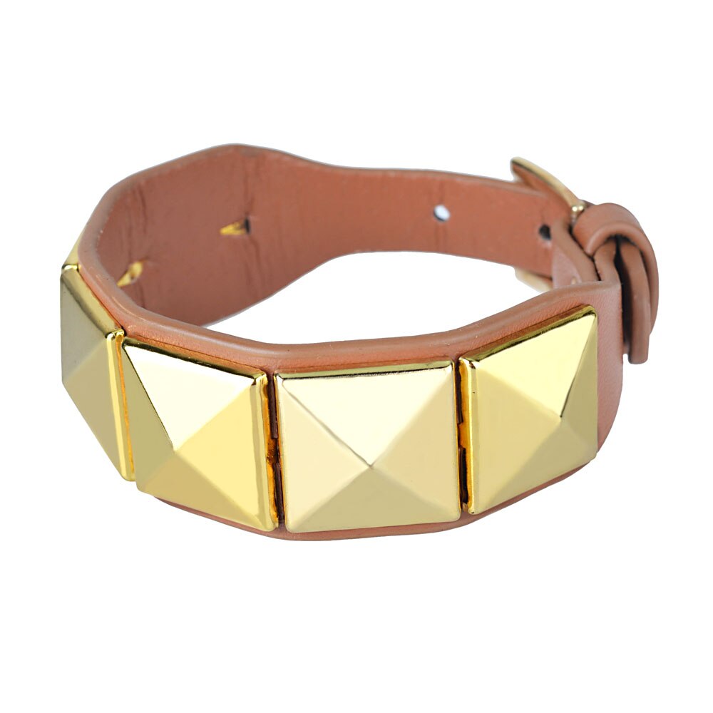 Kirykle Gold nieten Punk pyramiden-Armbinde aus kunstleder mit nieten für damen