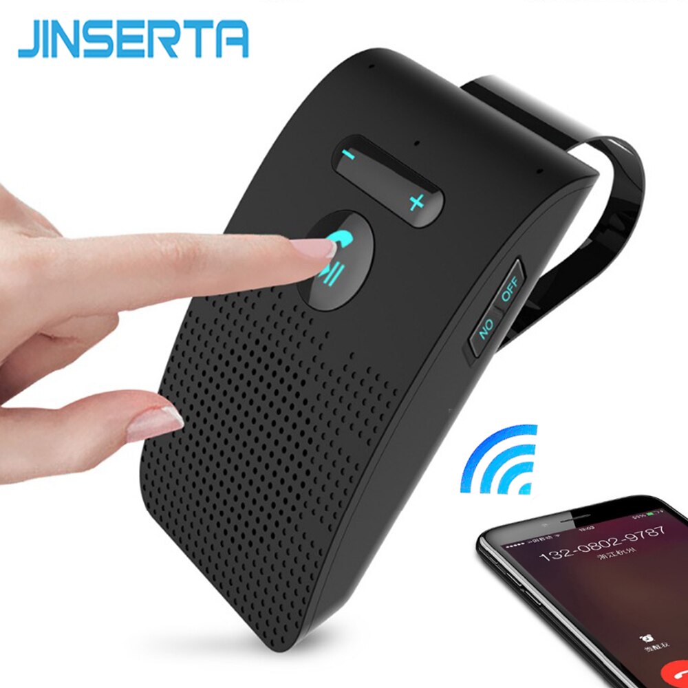 Jinserta Handsfree Bluetooth Car Kit Auto Zonneklep Speakerphone MP3 Muziekspeler Draadloze Bluetooth Ontvanger Auto Speaker Veilig