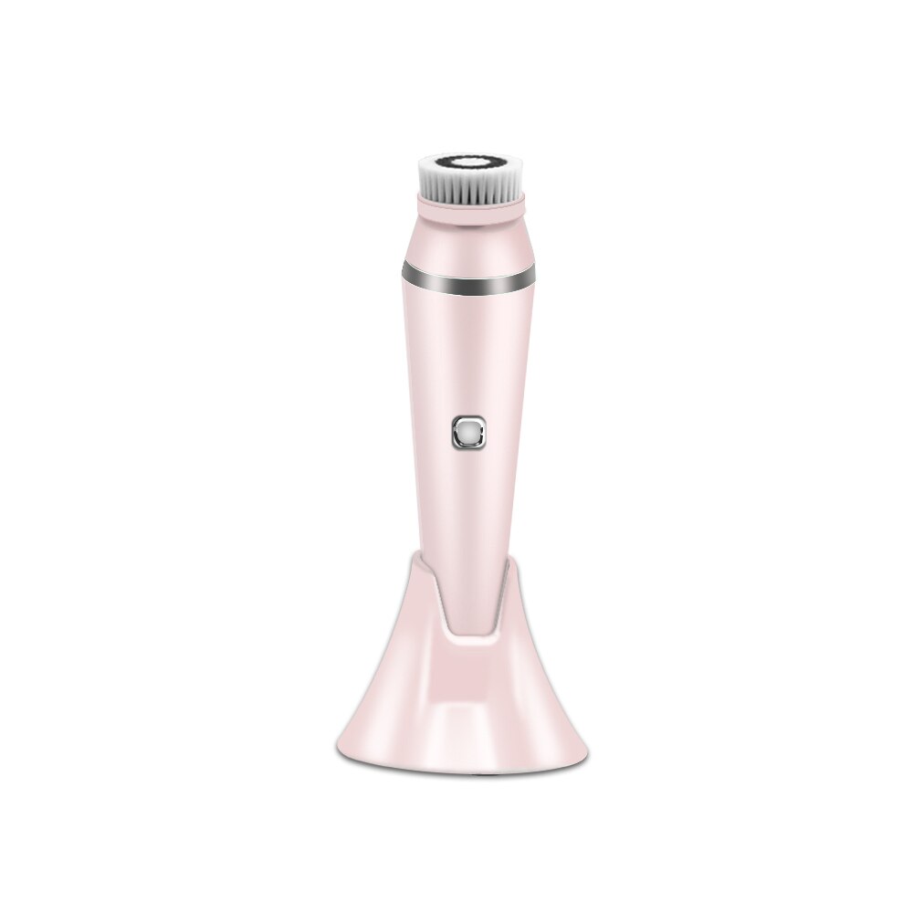 Gezichtsreiniging Borstel Oplaadbare Elektrische Spin Gezicht Borstel Waterdicht Gezicht Scrubber Massager Met 4 Opzetborstels Facial Machine: Pink