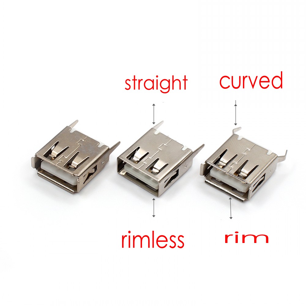 Prise USB Type A Femelle Verticale à 4 Broches, 100mm, 15mm, 180mm, 13.7mm, 17.5mm, Wild USB, 19.6 PCs, 20.5