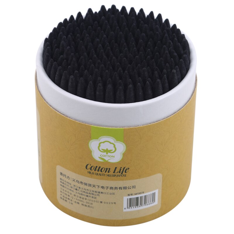 Cotton Swab Disposable Double-headed Bamboo Stick Swab Soft Buds Cleaning Of Ears Color Tampons Pampons Health Beauty Supplies: black