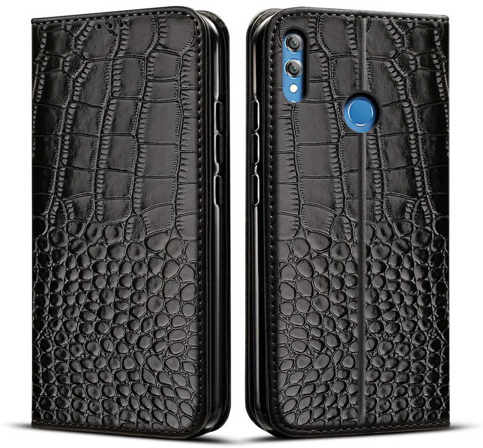 For huawei honor 9x case Honor 9X Premium Case flip leather Magnetic Phone case For Huawei Honor 9X Premium STK-LX1 cover: Honor 9X / Style 1 Black