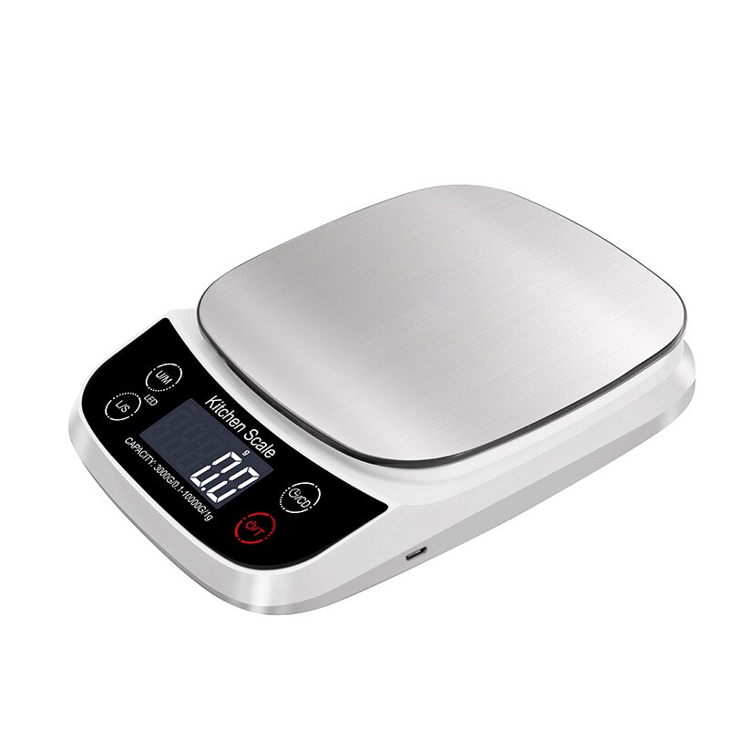 Household Digital Kitchen Scale Waterproof USB Charging 5/10kg 1g Precision Food Scales Baking Measuring Weight Balance Tools: Kitchen Scale / Charged 10kg 1g