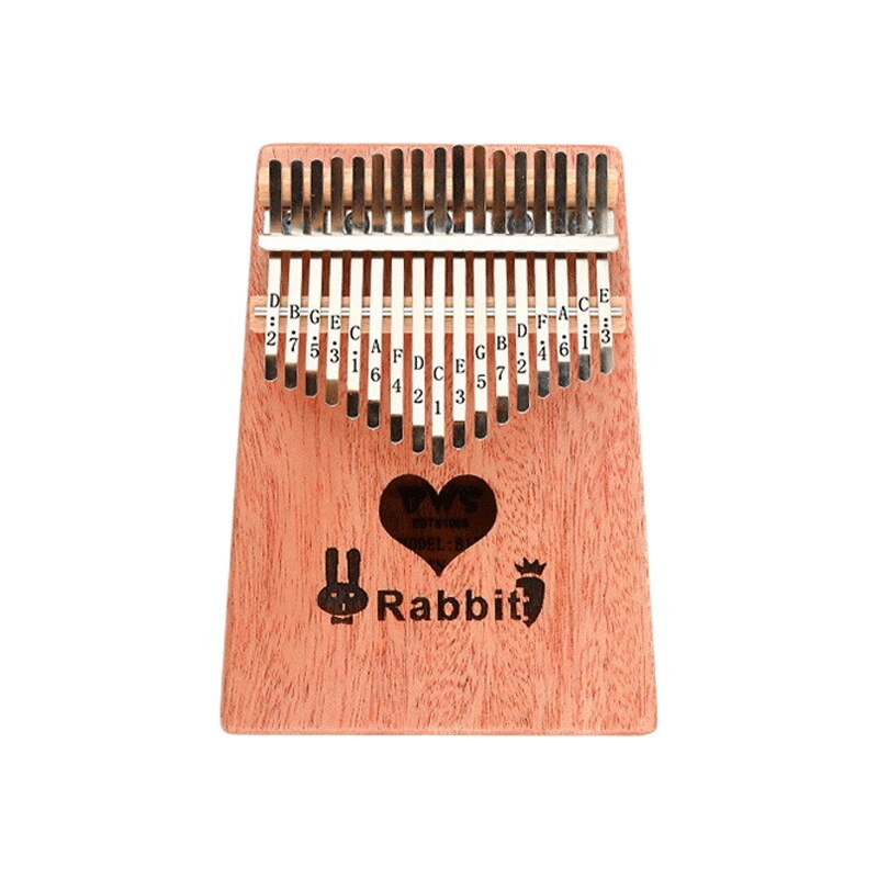 Kalimba 17- nøgle tommelfinger klaver mahogni finer integreret kalimba musikinstrument børn begynder bærbart finger klaver: 7