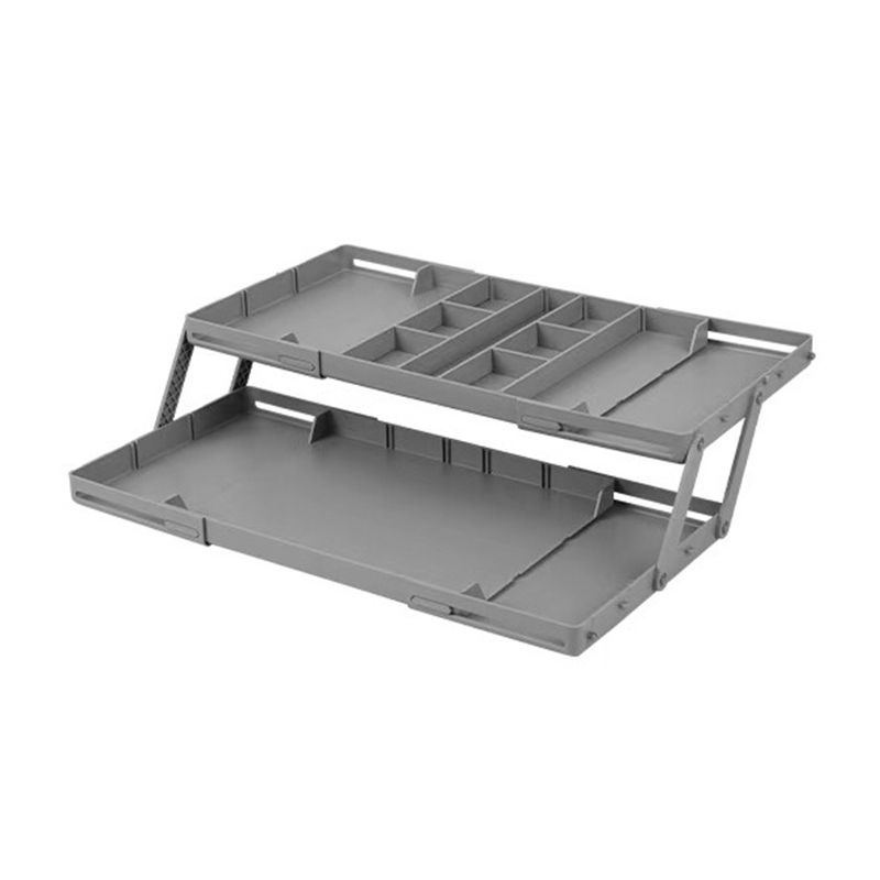 2/3 Foldable Drawer Organizer Multi Level Storage Tray Adjustable Divider Versatile Jewelry Cosmetics Drawer Organizer: Blue