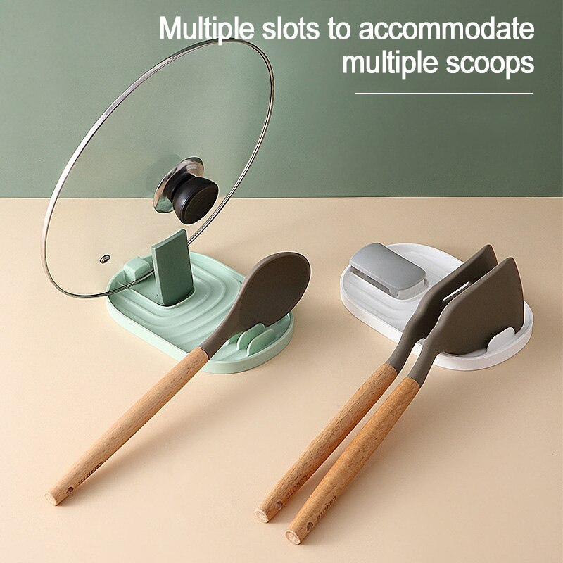 Kitchen Spatula Lid Rack Kitchen Utensil Shelf Spatula Holder Cooking Tools Stove Spoon Pot Cover Organizer Storage Shelf