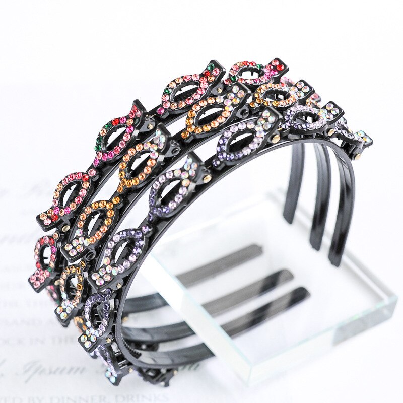 Crystal Unisex Alice Haarband Hoofdband Mannen Vrouwen Sport Haarband Hoepel Dubbele Pony Kapsel Haarspeld Hiar Accessoire