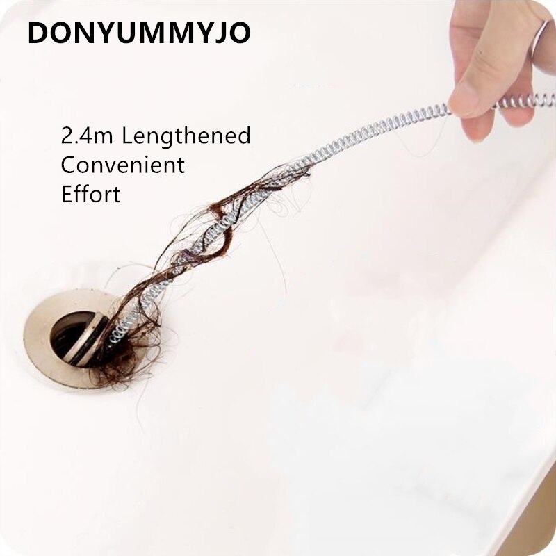 Hair Drain Clog Remover 2.4m Long Unblocker Drain Relief Tool for Drain Cleaning