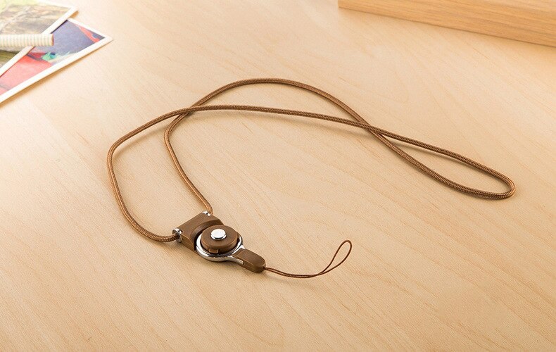 Mobile phone neck lanyard, used for removable key multifunction belt, used for ID card key ring holder 9 color mobile phone belt: Brown