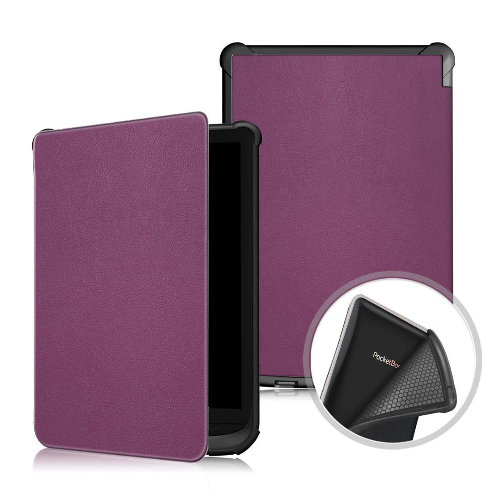 Slim Magnetic cover case for Pocketbook 616/627/632/606/628/633 colour funda cover for PocketBook Touch Lux 4 5 Basic Lux 2 Case: PKB627-TPU-Purple