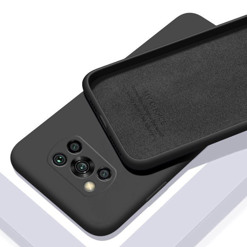 Nowy pokrowiec na telefon do Xiaomi Poco X3 Nfc M3 F2 Pro globalny oryginalny miękki płynny silikonowy aparat ochronny tylne okładki: poco X3 NFC / Black