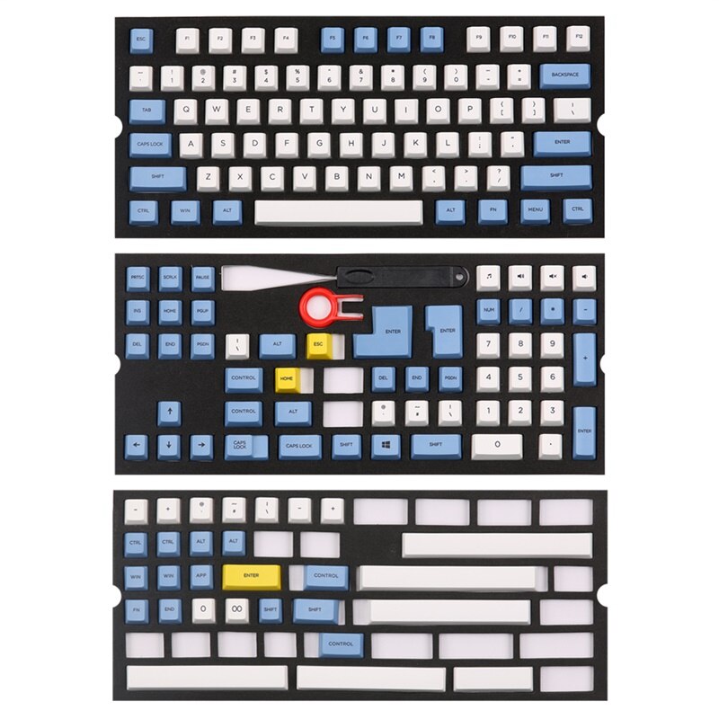 Blue sky and white cloud keycap 112/157 keys PBT Cherry Profile Dye-Sublimated MX Switch For Mechanical keyboard keycap: 157 key