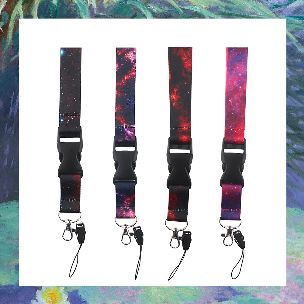LX584 Romantic Starry Sky Keychain Neckband Lanyard USB ID Card Badge Holder Lanyard Mobile Phone Accessories Cute For