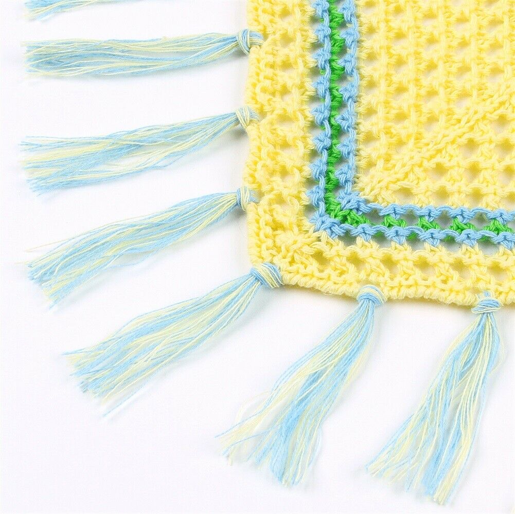 Novo infantil da criança da menina do bebê verão crochet topos bebê tecelagem avental retalhos macacão playsuit bonito roupas de moda