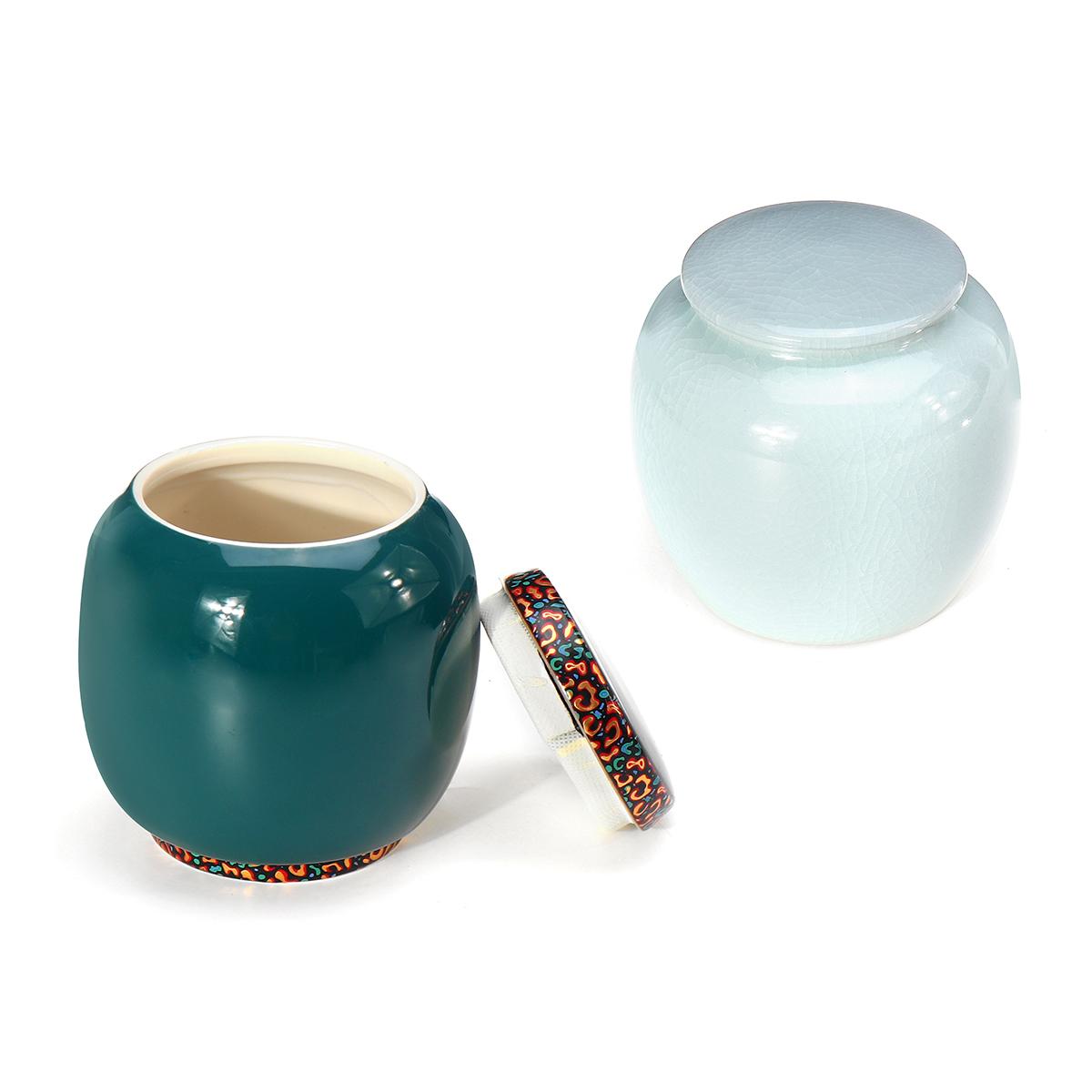 Pet Blue Glaze Ceramic Funeral for Pet Cremation Urn Pets Urns Cremation-Urn Memorial Ashes-Holder Casket Funeral