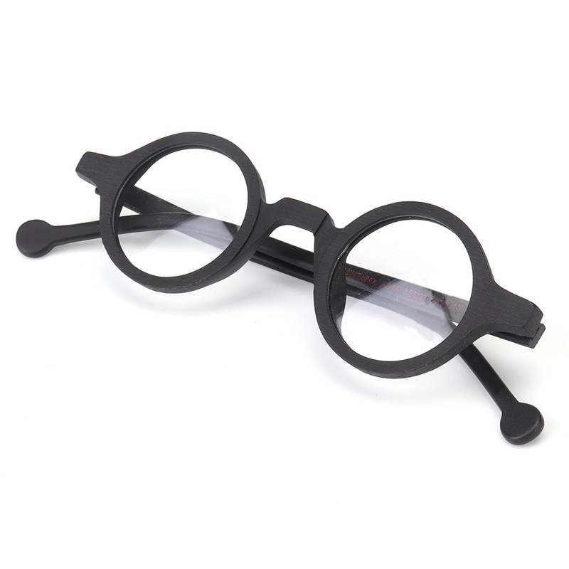 Lesov retro cirkel briller ramme kvinder vintage runde linser briller optisk brille ramme mænd vintage briller rammer: Sort