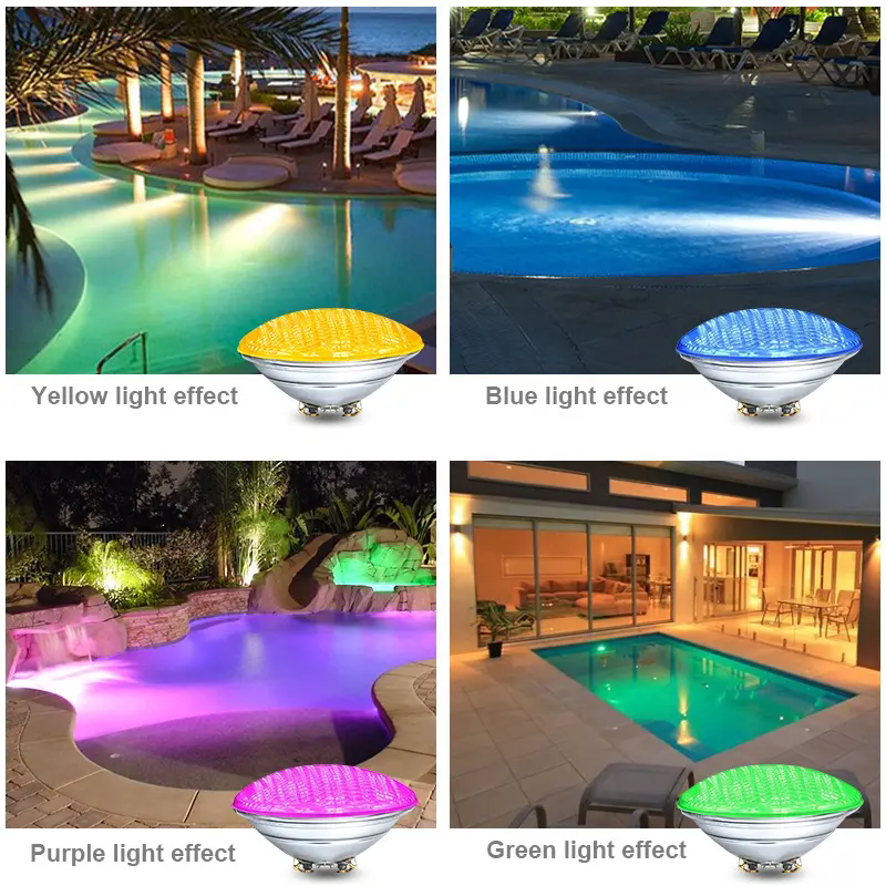 Lámpara subacuática PAR56, 12V, 18W, 35W, 54W, luz de Piscina Fría/cálida/RGB, foco LED impermeable para Piscina