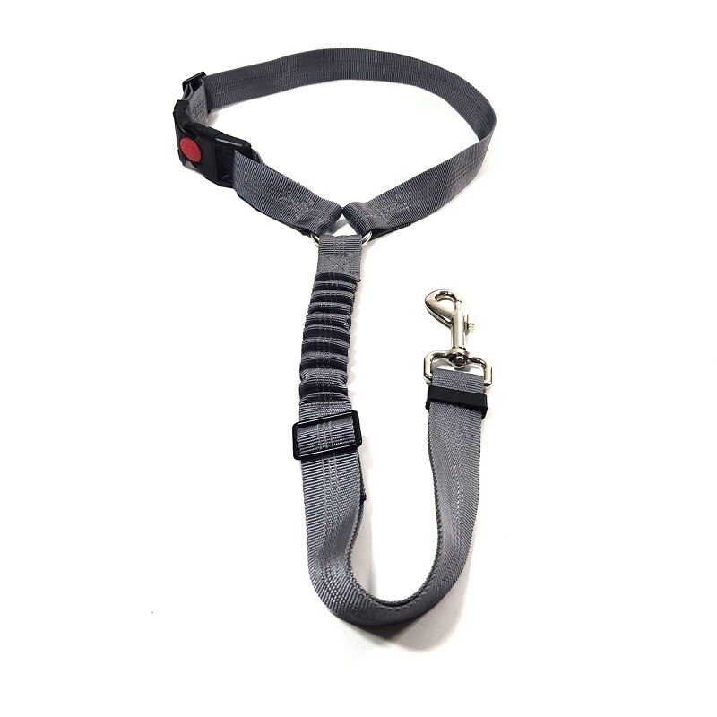 Elastische Buffer Hond Autogordel Huisdier Voertuig Veiligheid Riemen Verstelbare Hond Auto Leash Nylon Reflecterende Pet Travel Veiligheidsgordel Voor honden: Grijs