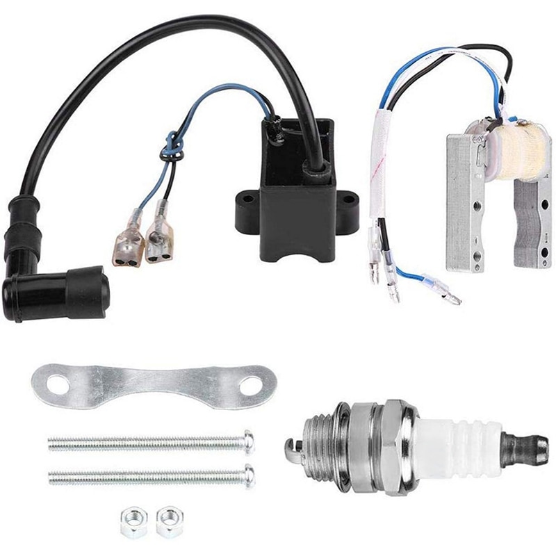 CDI Ignition Coil Magneto Coil System for Motorized 49cc 66cc 80cc Engine Bicycle Spark Plug Easy To Install
