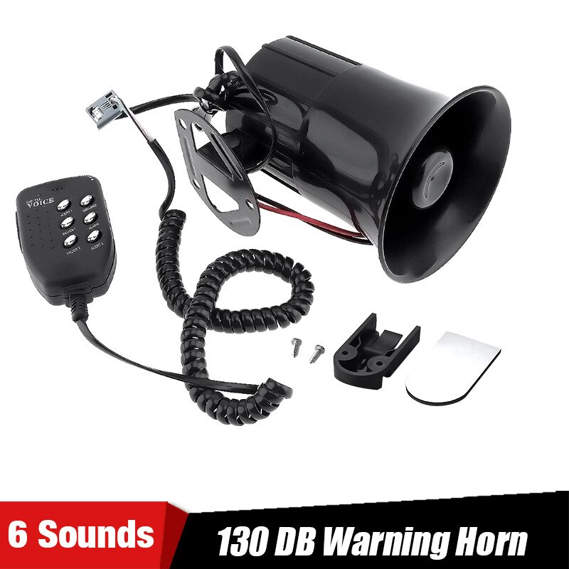 Klaxon sonore pour moto, voiture, camion, véhicule, haut-parleur, alarme, 6 sons, 100W, pièces de Modification