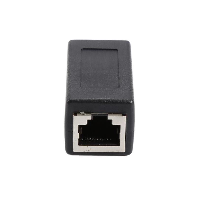 1PC Koppler Extender RJ45 Weibliche Zu Weibliche Netzwerk Ethernet LAN Verbinden Adapter Schwarz Netzwerk Anschluss Modul