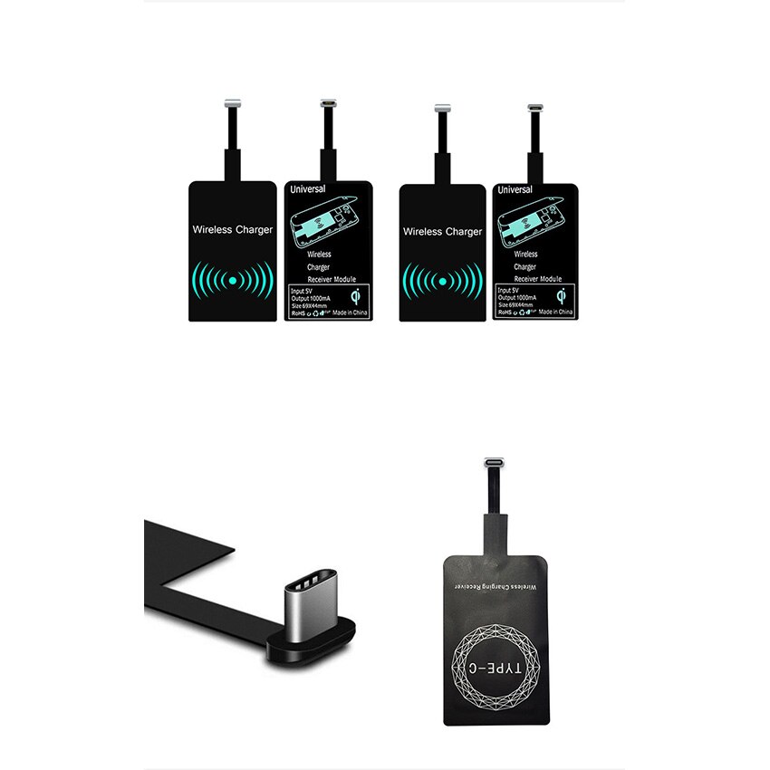 QI Wireless Charger Receiver 5V/2A Coil Charging Type C Adapter Patch For Xiaomi Redmi Note 7 5 For Huawei P20 Lite Samsung A50