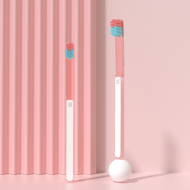 Adult Wide Head Toothbrush High-end Soft Bristle Toothbrush Macaron Color Daily Toothbrush Family Pack: red
