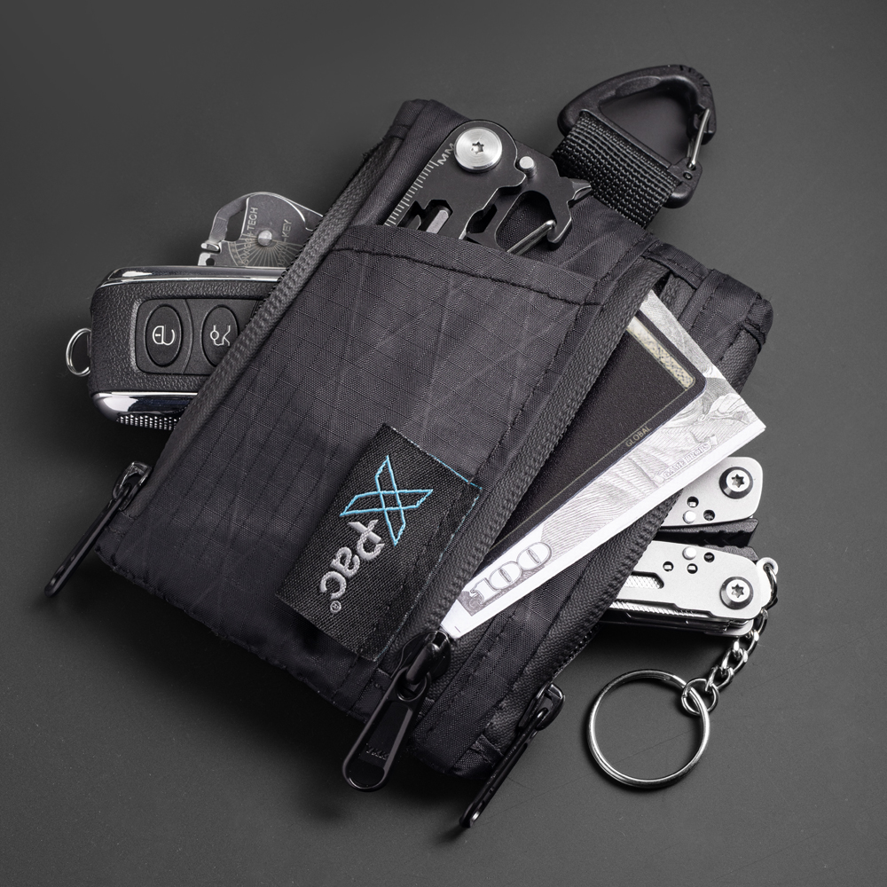 EDC 5-Pocket Multi Pouch X-PAC Wallet Small Keychain Coin Pouch with YKK Zipper EDC Pocket Organizer Utility Pouch for Cards