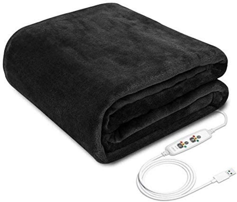 Winter Electric Blanket USB Heated Shawl Shoulder Neck Mobile Heating Shawl 5V Winter Home Warmer Health Care Heating Shawl: Black