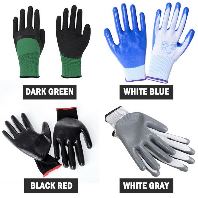 Öl-beweis Arbeits Handschuhe Schutz Sicherheit schwer Pflicht tragen-beständig Handschuhe für draussen Arbeit Anti-schneiden 1 Paar