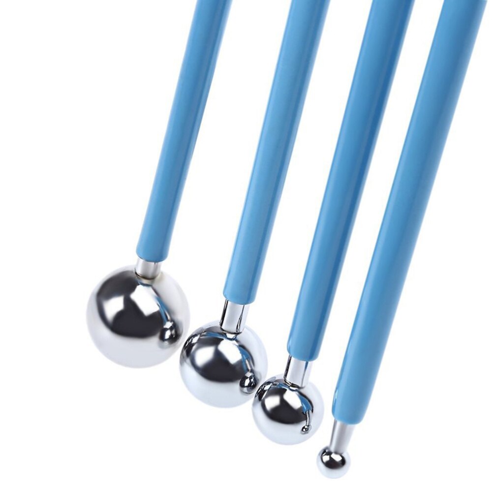 4pcs Metal Ball Fondant Cake Decorating Sugarcraft Gumpaste Flower Modelling Mold DIY Tools