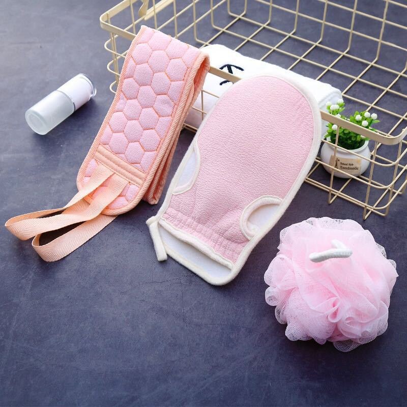 Magia conjunto de toalhas de banho esfregando para trás lama peeling corpo massagem chuveiro do banheiro escova de limpeza da pele do purificador prolongado