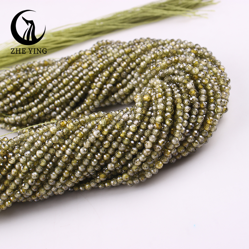 Zhe Ying 3mm Faceted Dark Blue Zircon Beads Small AAA Cubic Zirconia Beads for Bracelet Making DIY Jewelry Accessories: Brown