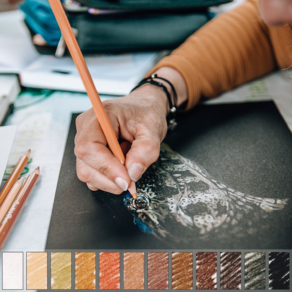 Lápices Pastel suaves de madera, 12 piezas, tinte de piel, lápices de retrato de colores Pastel para Charactersketch, papelería de dibujo pintada a mano