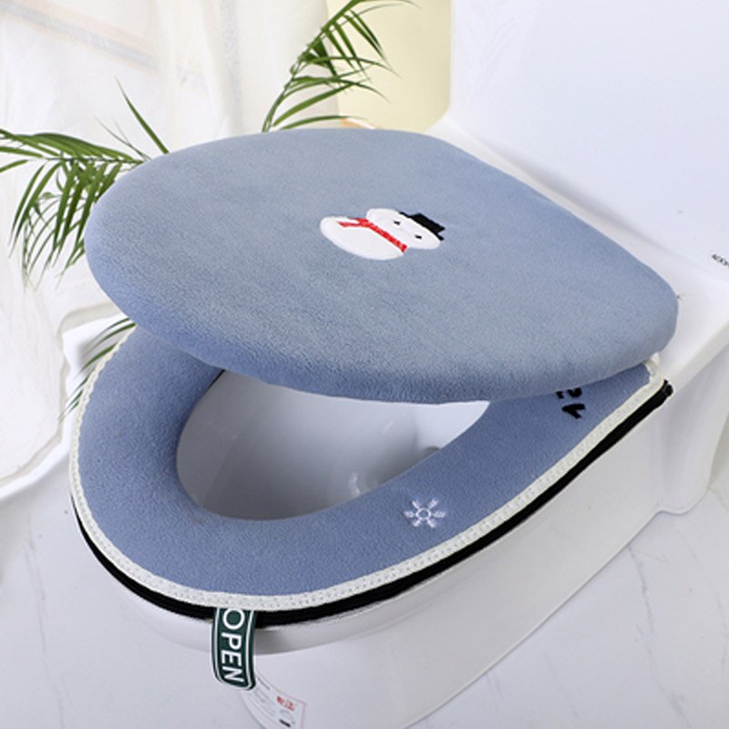 Cotton Linter Overcoat Toilet Case Bathroom Multi Color Toilet Mat Warm Toilet Seat Cover: A15