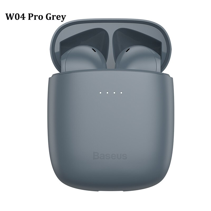 Baseus W04 W09 TWS Bluetooth Earphone 5.0 Headphone Mini Earbuds With Charging Box Stereo Sports True Wireless Headset For Phone: W04 Pro Gray