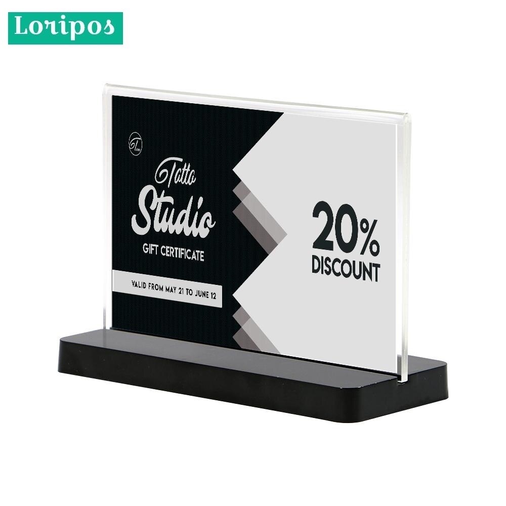 Acryl Frame A6 Label Holder Stand Wedding Naam Card Stand Note Houder Prijskaartje Display Frame Bureau Teken Houder Menu stand