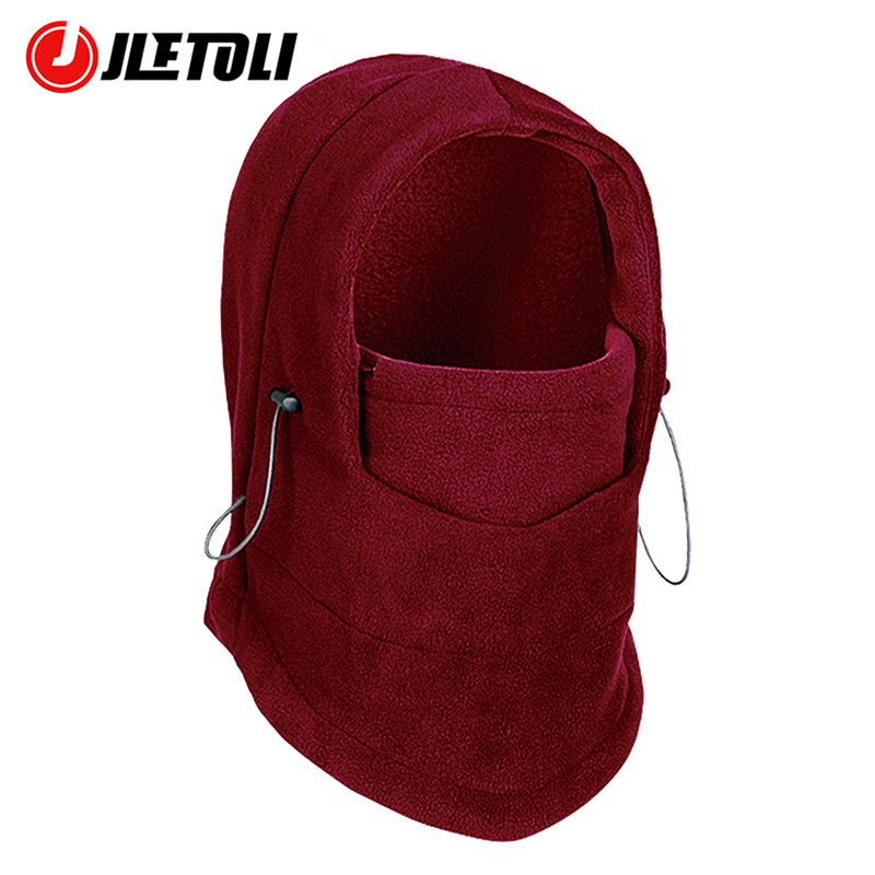 Jetoli-mascarilla térmica de forro polar para ciclismo, máscara de invierno para entrenamiento de esquí, a prueba de viento, al aire libre para bicicleta, gruesa, deportiva: jiu red