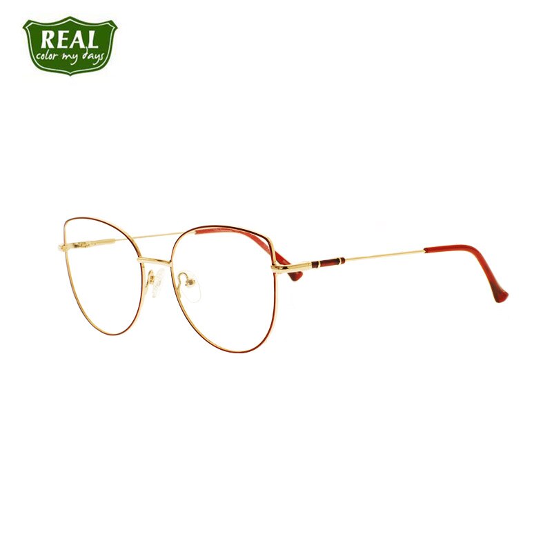 Retro Metal Cat Eye Eyeglasses Frame Optical Glasses Frames For Women: wine